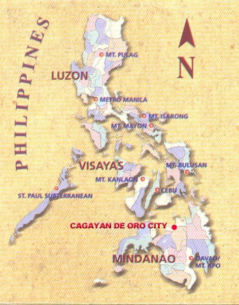 Map of the Philippines showing Cagayan de Oro